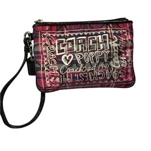 Coach Poppy Wristlet in Pink and Black
